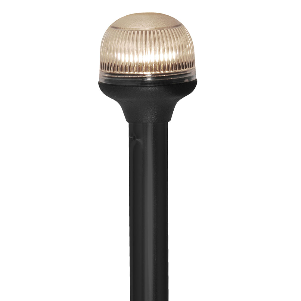 Attwood All Round Lights - Anti-Glare Folding Pole Light - Horizontal Mount - Plastic - 360° - 2nm - Pole Length: 12.0 in (30.4 cm)