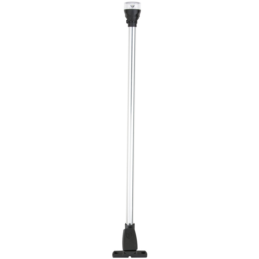 Attwood All Round Lights - LightArmor Folding Pole Light with Adaptor - Horizontal Mount - Aluminum - 360° - 2nm - Pole Length: 12.0 in (30.4 cm)