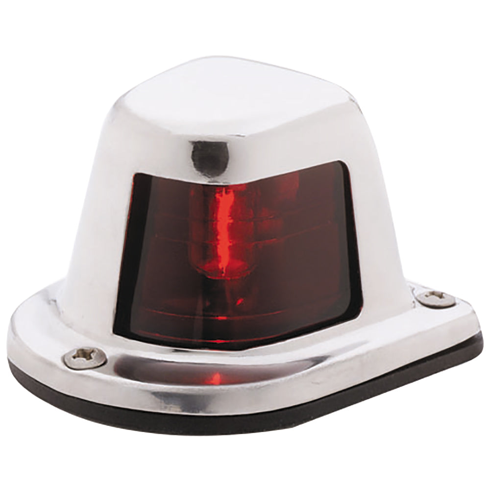 Attwood Side Lights - Horizontal Mount - Red - Stainless Steel - 112.5° - 1 nm