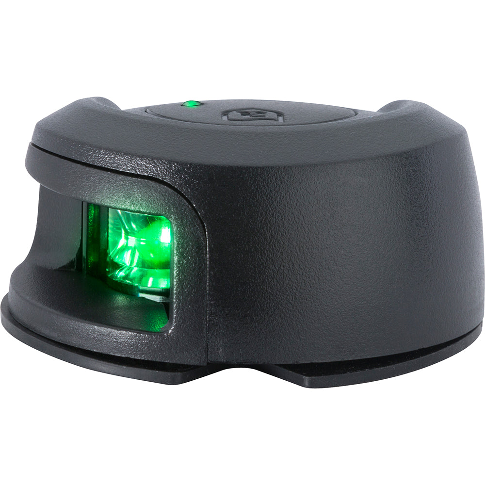Attwood Side Lights - Horizontal Mount - Green - Black Composite - 112.5° - 2 nm