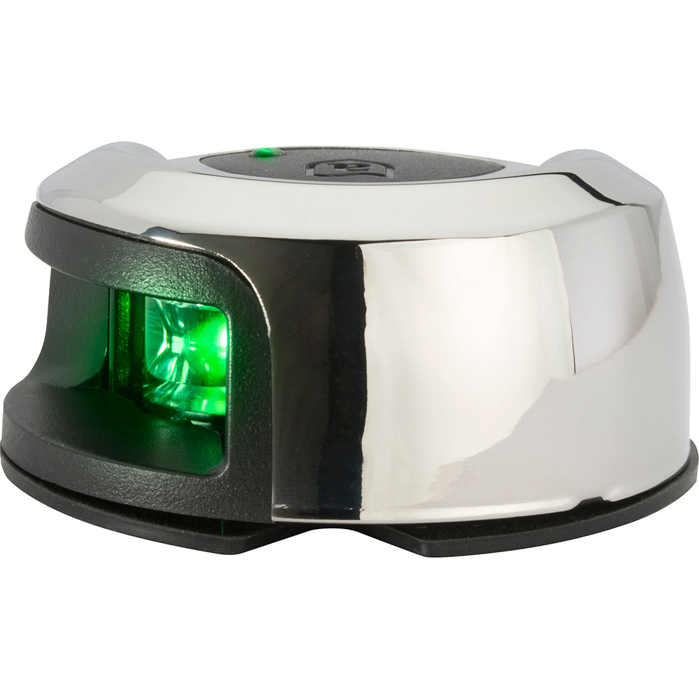 Attwood Side Lights - Horizontal Mount - Green - Stainless Steel - 112.5° - 2 nm