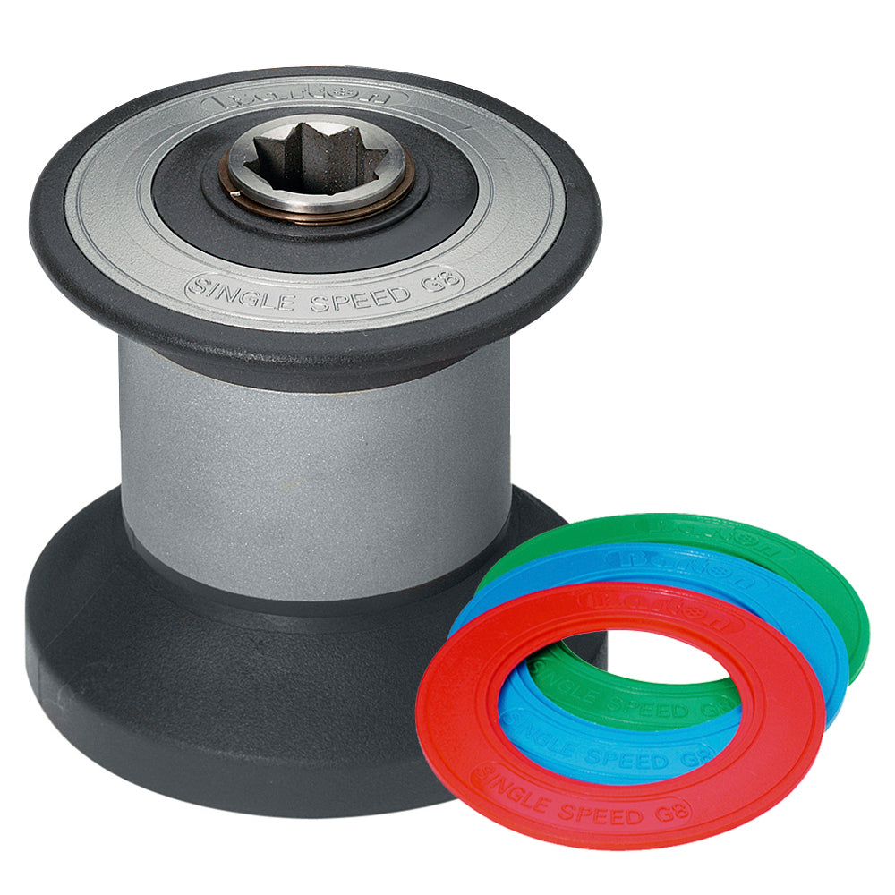 Barton Marine Plain Top Winch Size 8 - Aluminum Black / One Speed