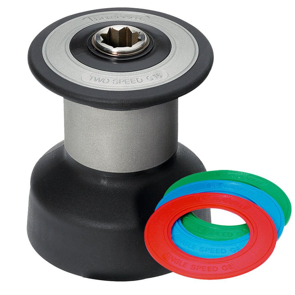 Barton Marine Plain Top Winch Size 16 - Aluminum Black / Two Speed