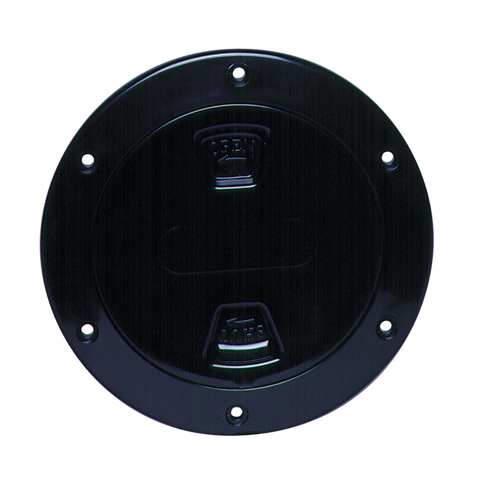 Beckson Marine Inspection Port - Deck Plate Smooth Center Screw-Out (Black) - Size: 5/32 in (4 mm)