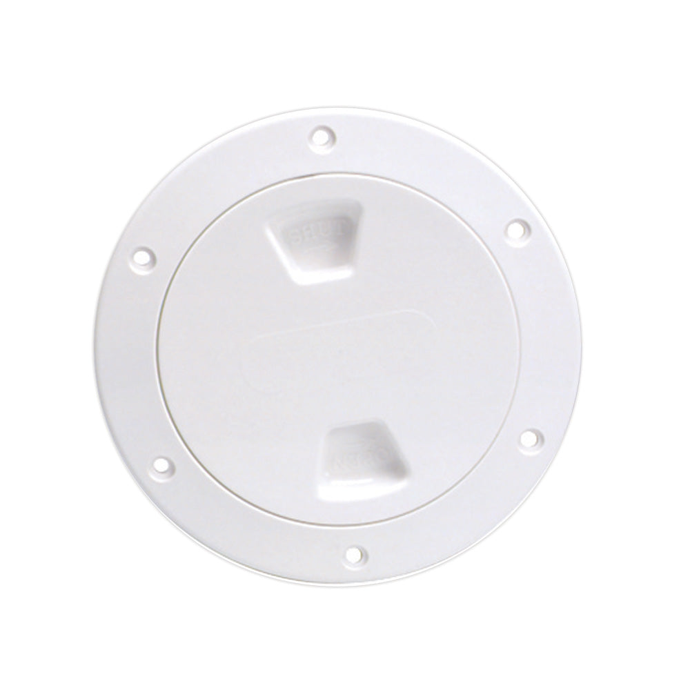 Beckson Marine Inspection Port - Deck Plate Smooth Center Screw-Out (White) - Size: 5/32 in (4 mm)