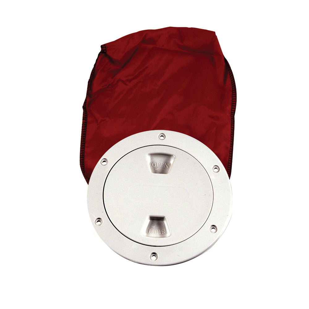 Beckson Marine Inspection Port - Deck Plate Stow-Away w/ Bag (White) - Size: 5/32 in (4 mm)