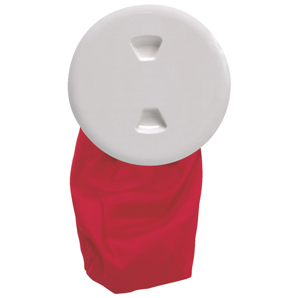 Beckson Marine Inspection Port - Deck Plate Stow-Away w/ Bag (White) - Size: 13/64 in (5 mm)