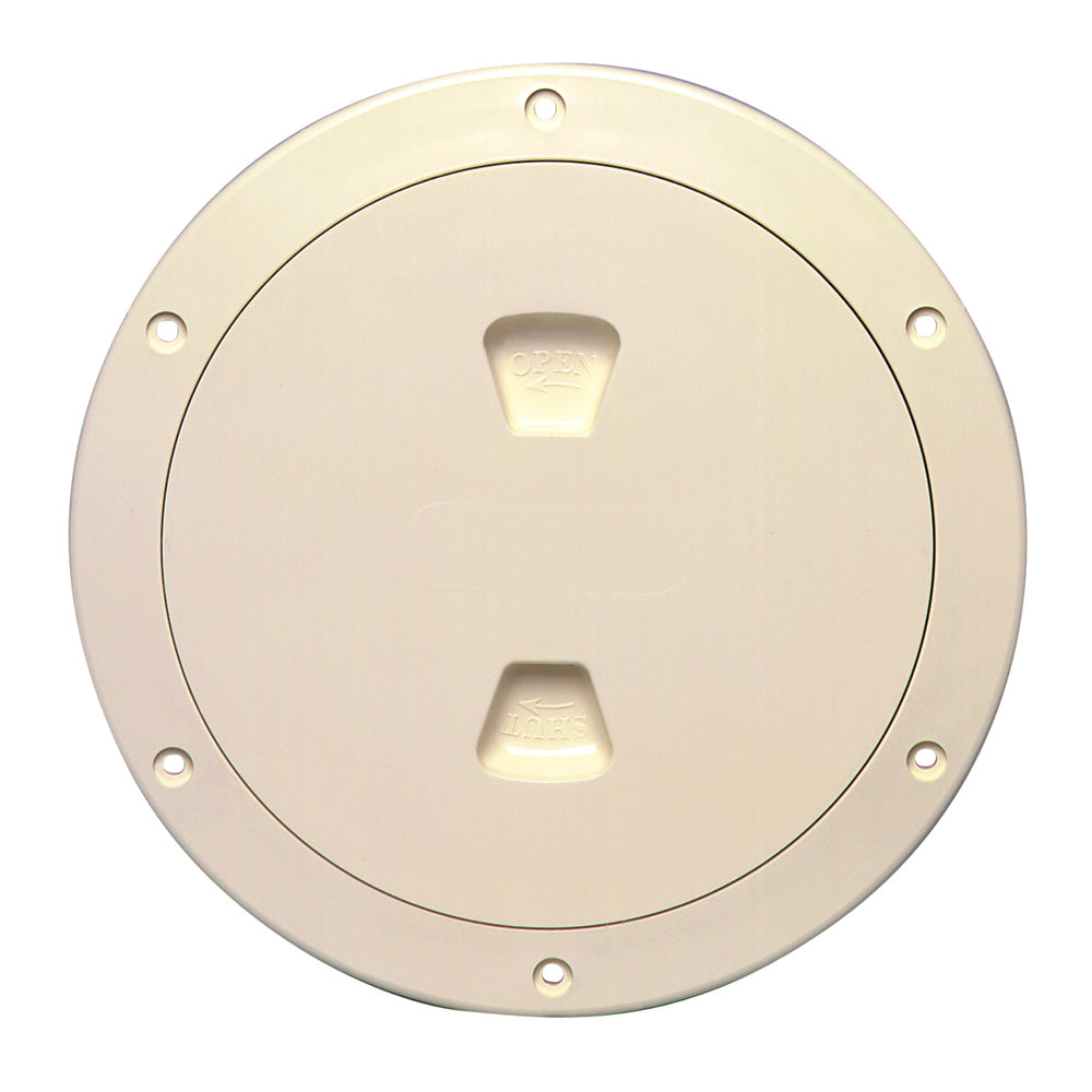 Beckson Marine Inspection Port - Deck Plate Smooth Center Screw-Out (Beige) - Size: 15/64 in (6 mm)