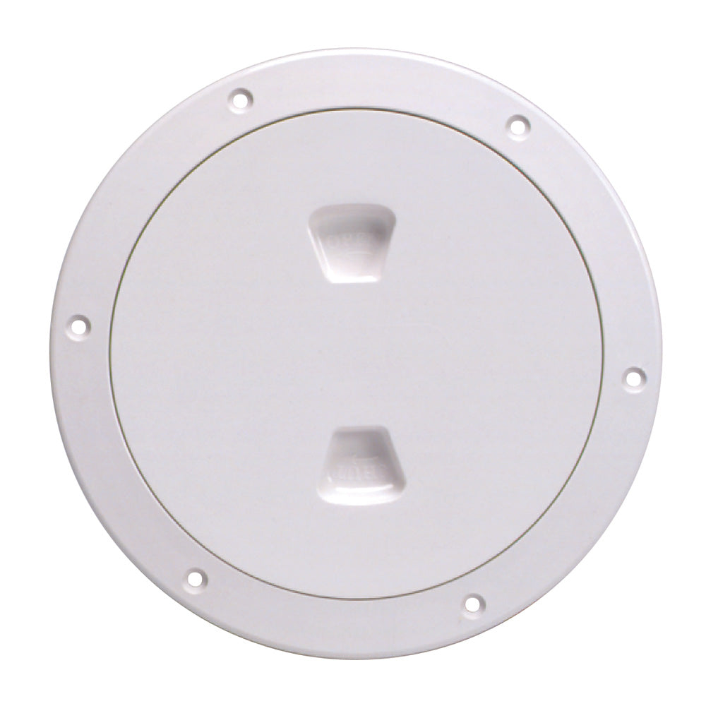 Beckson Marine Inspection Port - Deck Plate Smooth Center Screw-Out (White) - Size: 15/64 in (6 mm)
