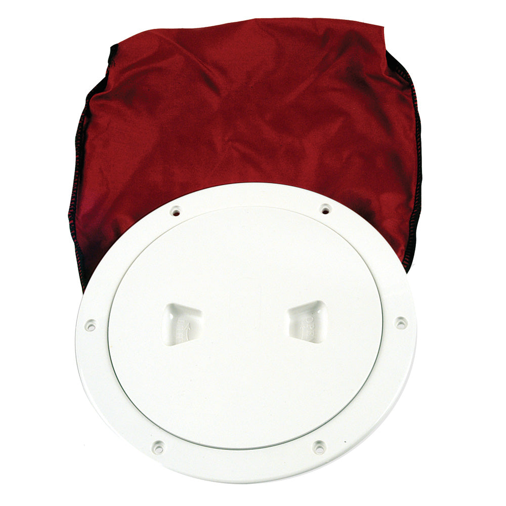 Beckson Marine Inspection Port - Deck Plate Stow-Away w/ Bag (White) - Size: 15/64 in (6 mm)