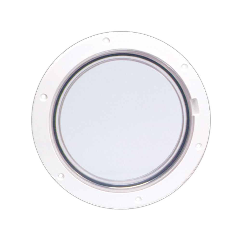 Beckson Marine Inspection Port - Deck Plate Clear Center Pry-Out (White) - Size: 15/64 in (6 mm)