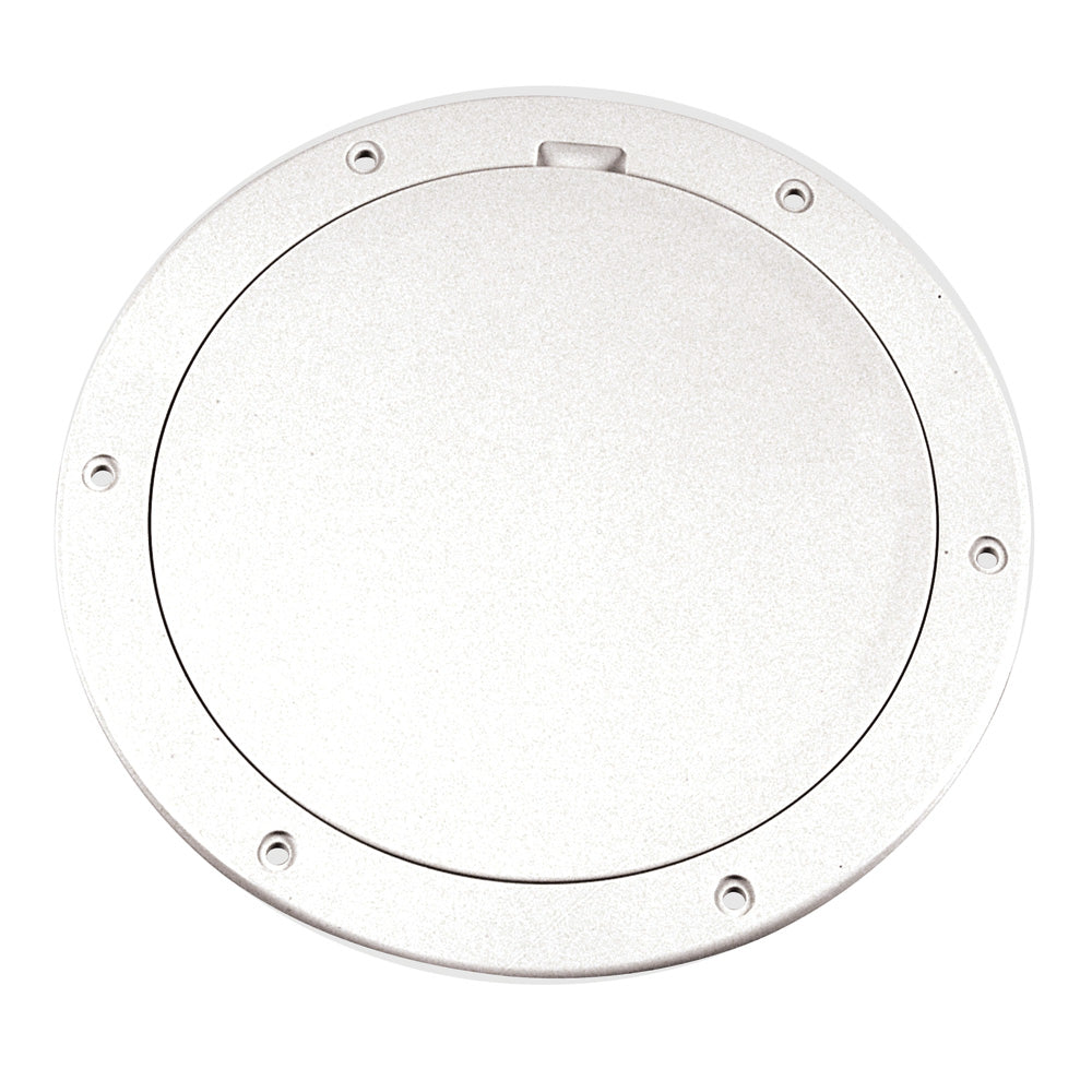 Beckson Marine Inspection Port - Deck Plate Smooth Center Pry-Out (White) - Size: 15/64 in (6 mm)