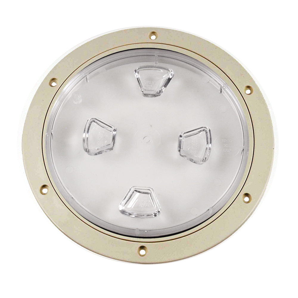 Beckson Marine Inspection Port - Deck Plate Clear Center Screw-Out (Beige) - Size: 5/16 in (8 mm)