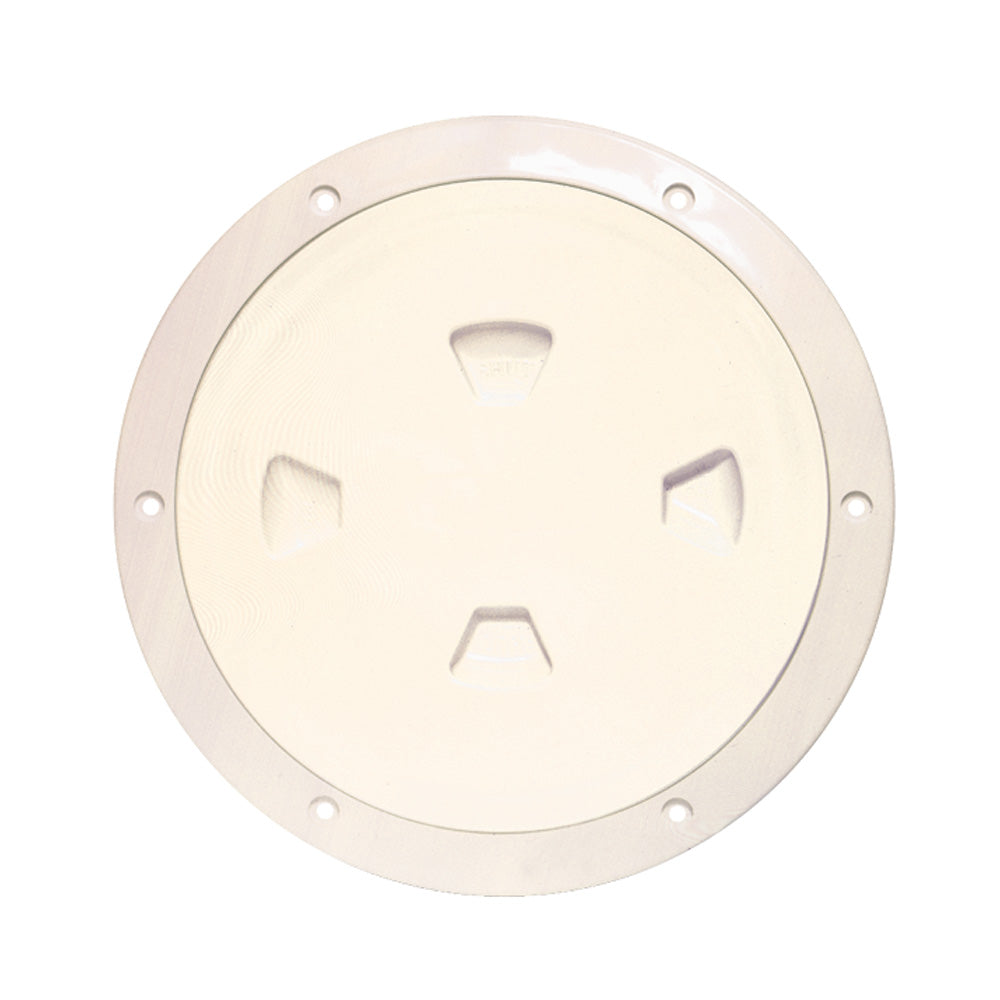 Beckson Marine Inspection Port - Deck Plate Smooth Center Screw-Out (Beige) - Size: 5/16 in (8 mm)