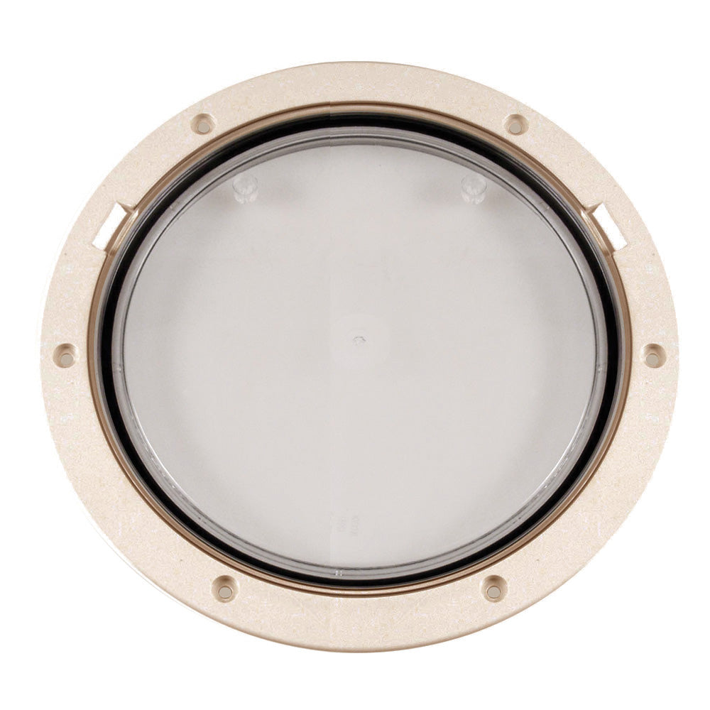 Beckson Marine Inspection Port - Deck Plate Clear Center Pry-Out (Beige) - Size: 5/16 in (8 mm)