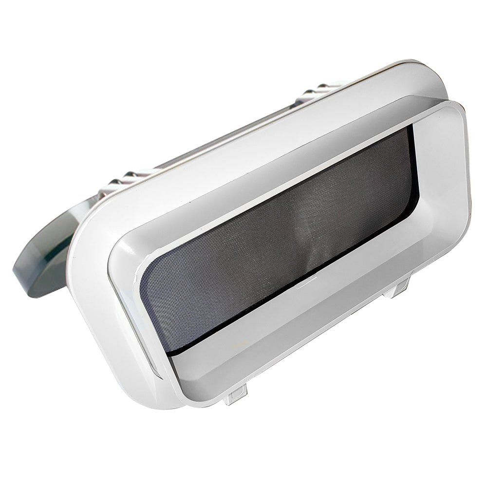 Beckson 5" x 12" x 2" Self Drain Opening Port (Clear Acrylic / White Frame)