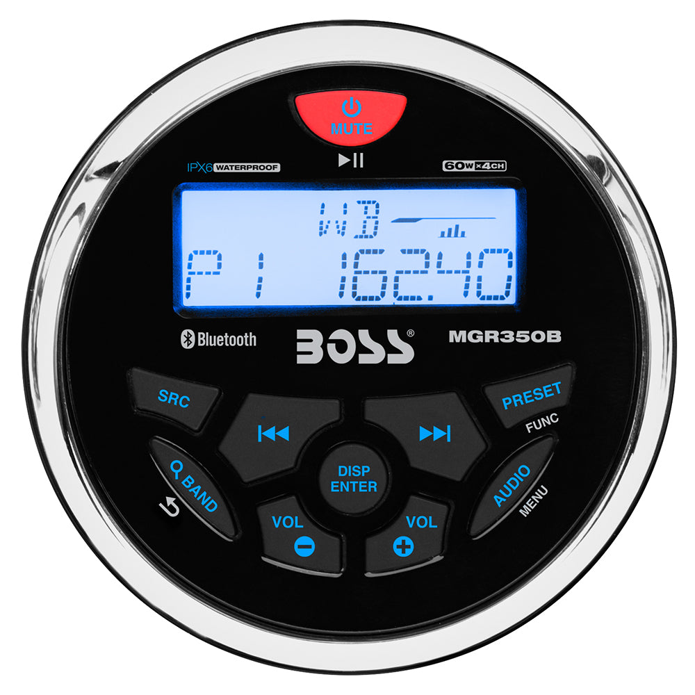 Boss Audio Stereos - MGR350B Marine Gauge Style Radio - MP3/CD/AM/FM/RDS Receiver