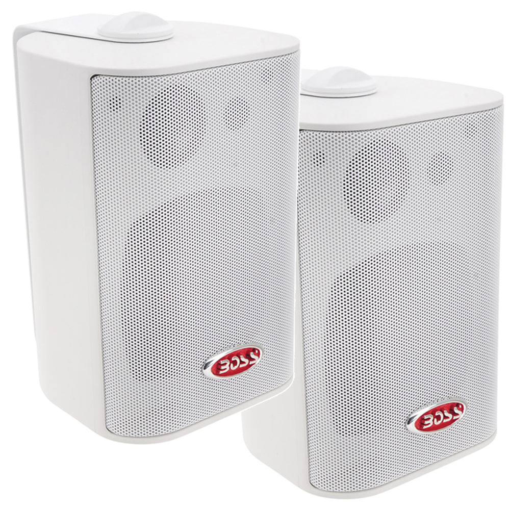 Boss Audio Speakers - MR4.3W 3-Way Marine Box Speakers - 200W - 4.0 in (10.1 cm) Pair