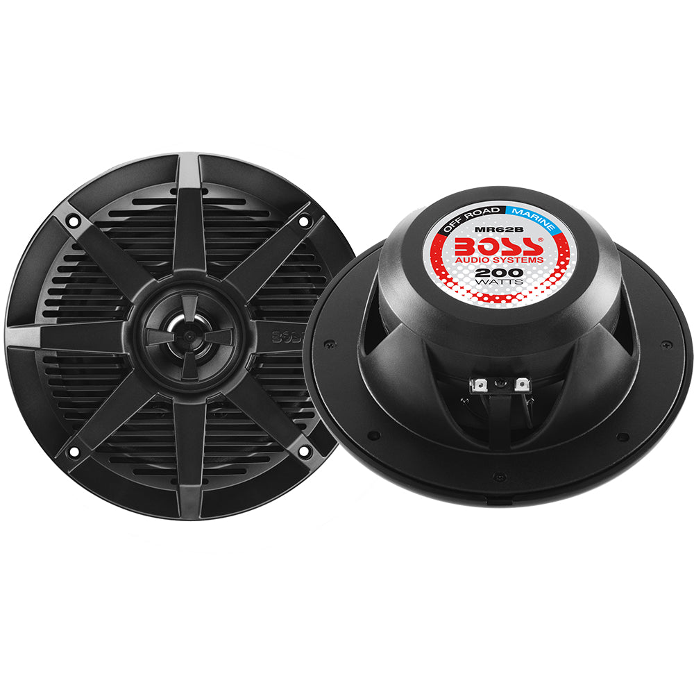Boss Audio Speakers - MR62B 2-Way Marine Full Range Speaker - 200W - 6 1/2 in (16.5 cm) Pair