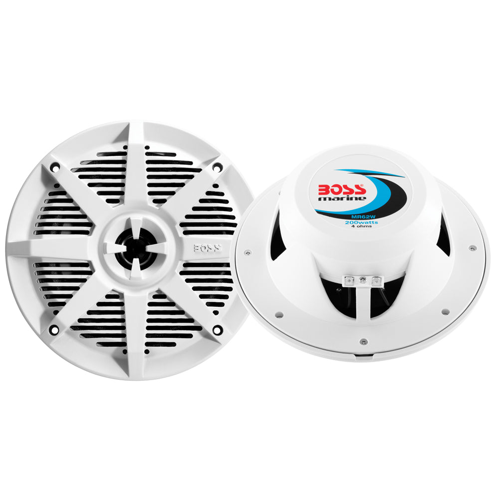 Boss Audio Speakers - MR62W 2-Way Marine Speaker - 200W - 6 1/2 in (16.5 cm) Pair