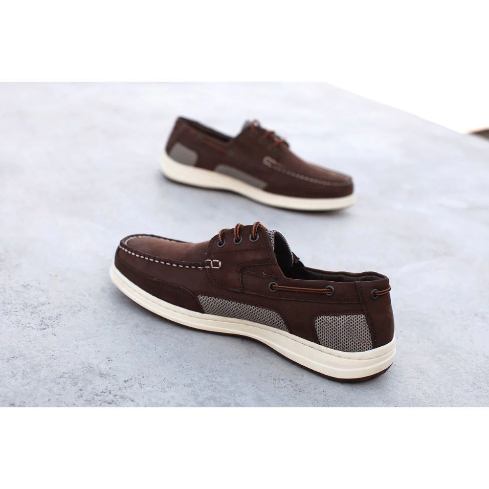 Crazy 4 Sailing Men's  Atlantic 3-Eye Leather Shoes (Espresso)