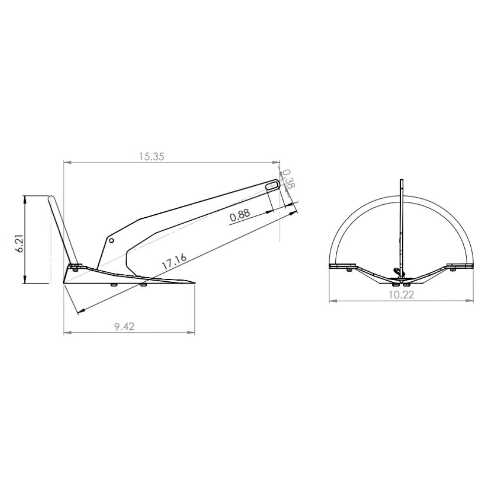 Mantus Anchors Dinghy Anchor with Line & Bag (Stainless Steel) - 2.5 lb (1.1 kg) (DASSKIT)