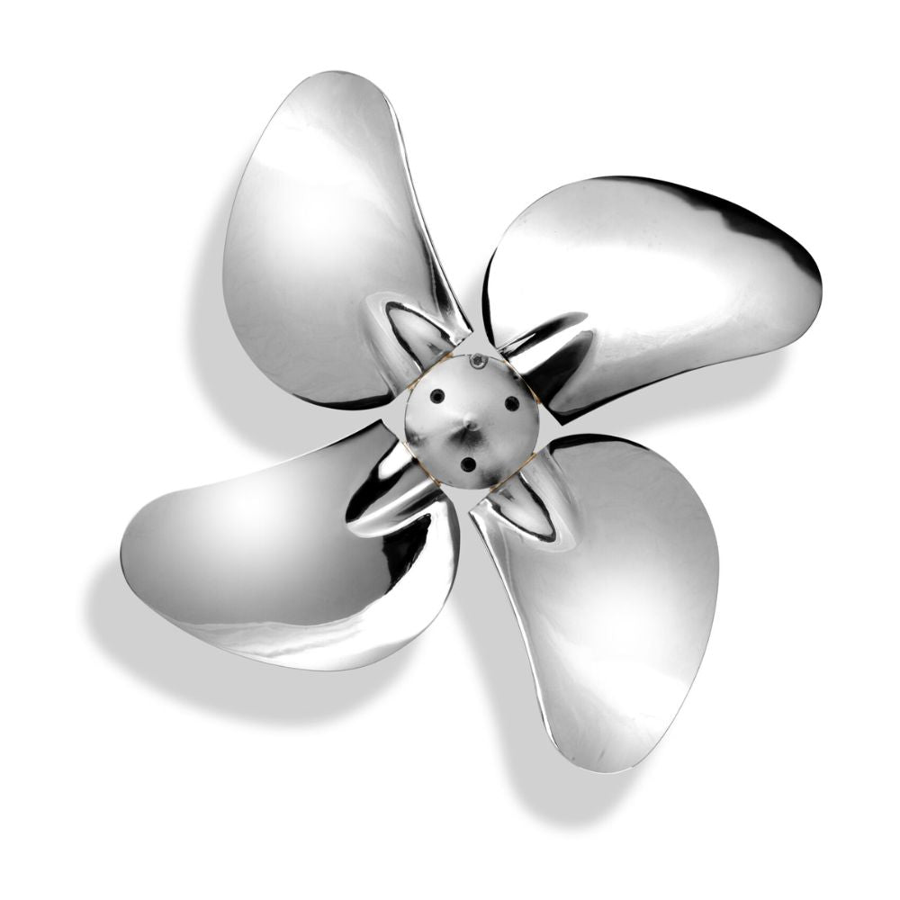 Ewol Propeller - Gemini 4 Blades EnergyMatic (Stainless Steel) w/ Shaft: Up to 1 31/32 in (50 mm) - Blade Dia: 27 in (685.8 mm)