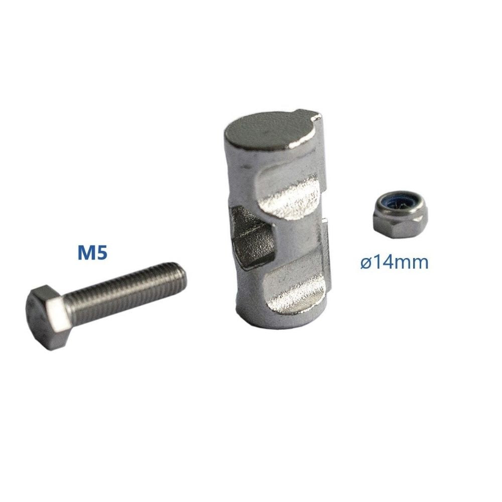 Facnor Batten Car Systems - Kit for Track Fixation - Includes: SS Slug (14 mm), M5 Screw & Safety Nut