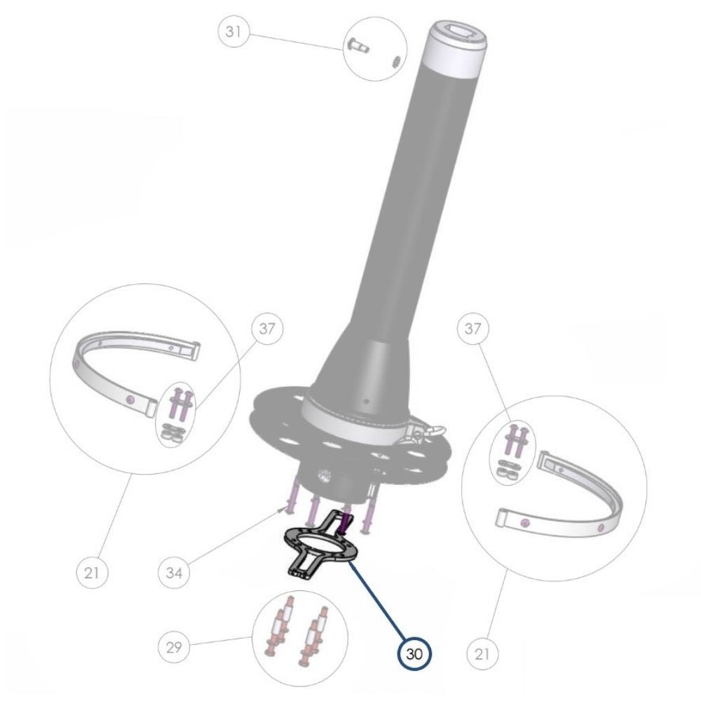 Facnor Guide Fixation Plate for FD170 / FD210 / FD230 Furlers