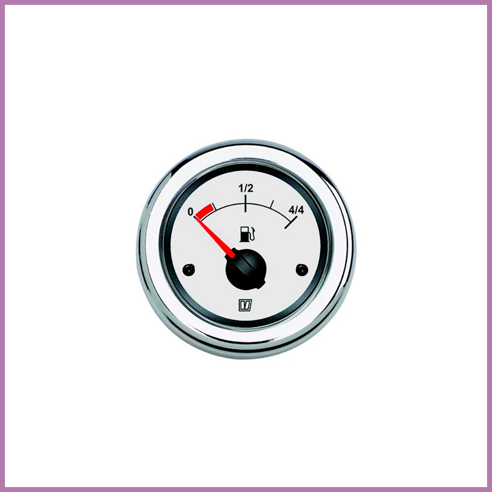 Vetus Fuel level indicator, white, 12/24V, cut-out size Ø 52 mm (excl. sensor)
