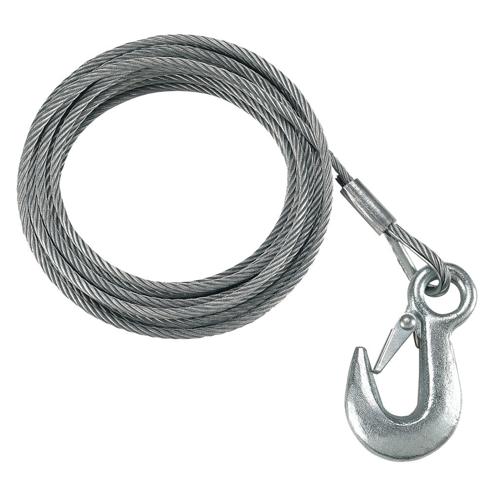 Fulton 7/32 in x 50.0 ft (5.6 mm x 15.2 m) Galvanized Winch Cable and Hook