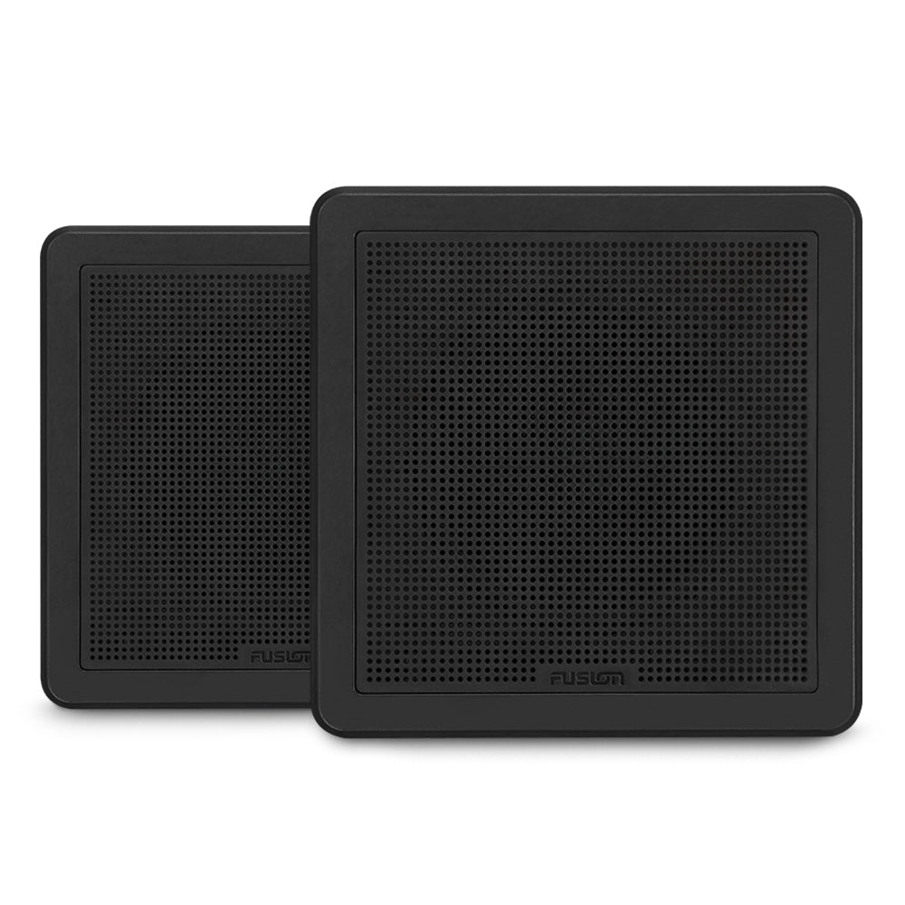 Garmin Fusion® Speakers - FM Series Black Flush Mount Marine Speakers - 120W - 6 1/2 in (16.5 cm) - Square