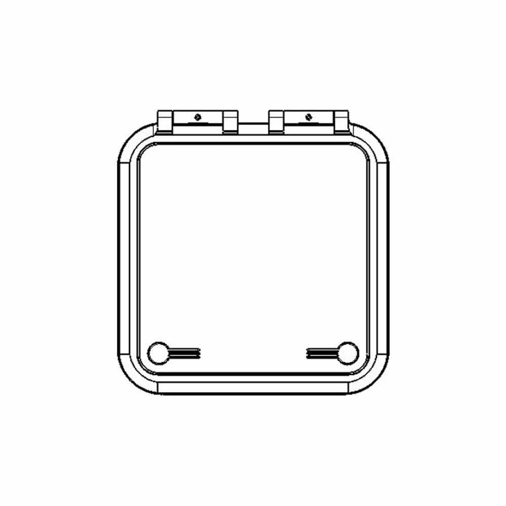 Goiot Cristal Hatch - 19 5/16 x 14 3/16 in. (491 x 360 mm) (Grey Acrylic / Aluminum Frame) - Size 49.36