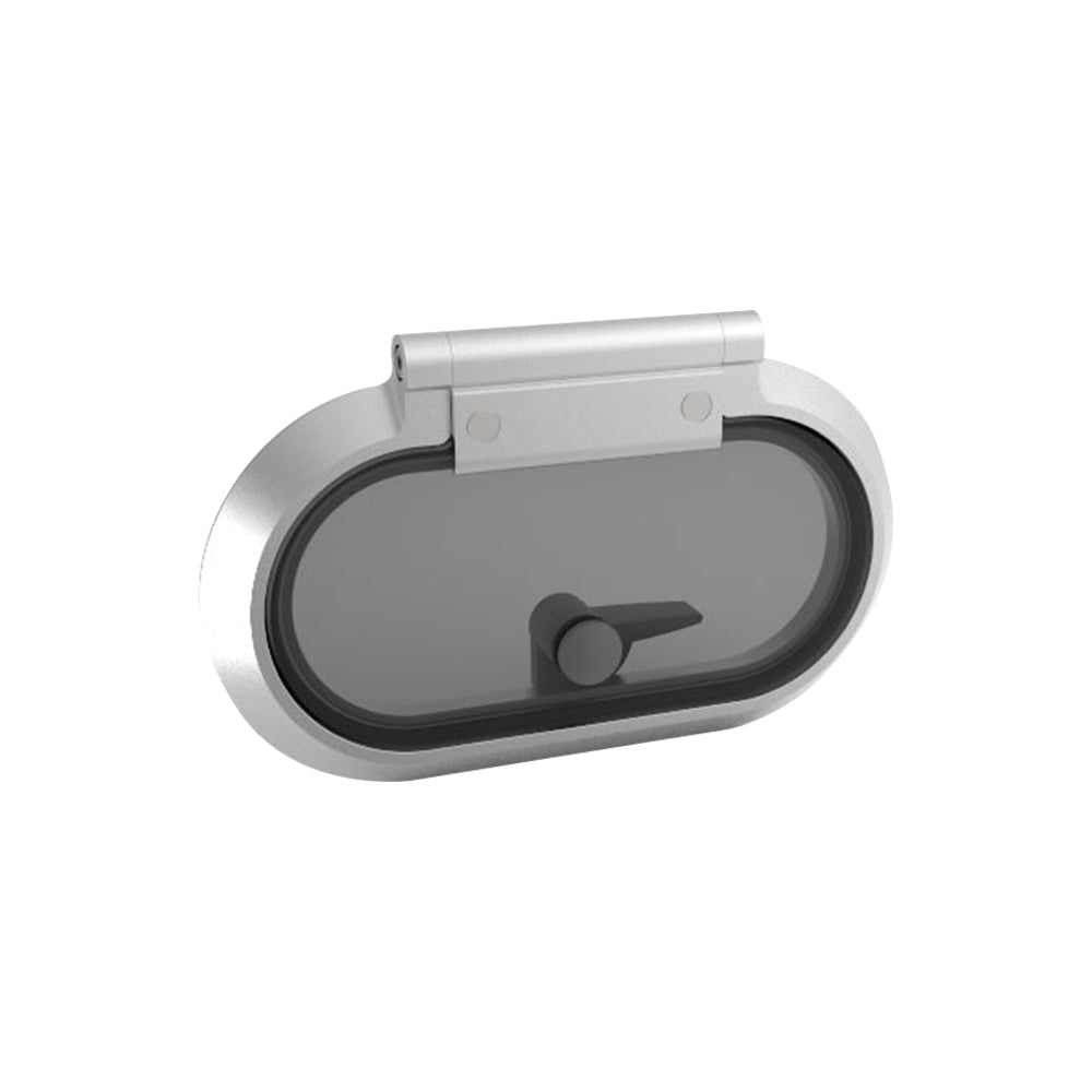 Goiot Integra Hatch - 8 7/9 x 5 3/7 in. (225 x 137 mm) (Grey Acrylic / Aluminum Frame) - Size 20.10 (Round)