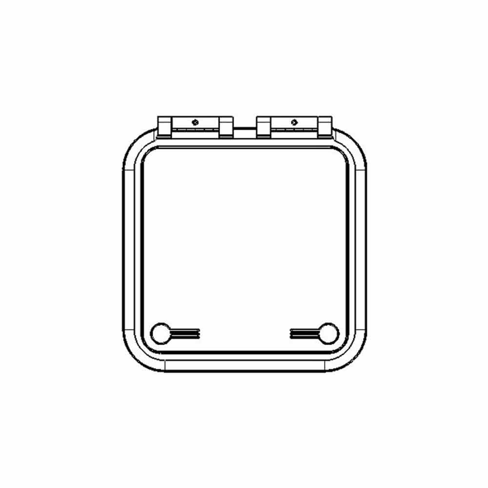 Goiot Cristal Hatch - 17 5/16 x 17 5/16 in. (440 x 440 mm) (Grey Acrylic / Aluminum Frame) - Size 44.44