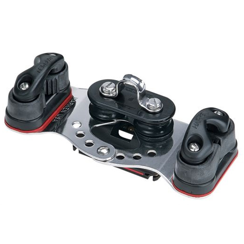 Harken Traveler Car 7/8 in (22.0 mm) - Fixed Sheaves & Cam Cleats