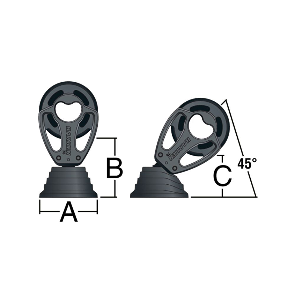 Harken Block - Black Magic 125mm Single - Stand-Up