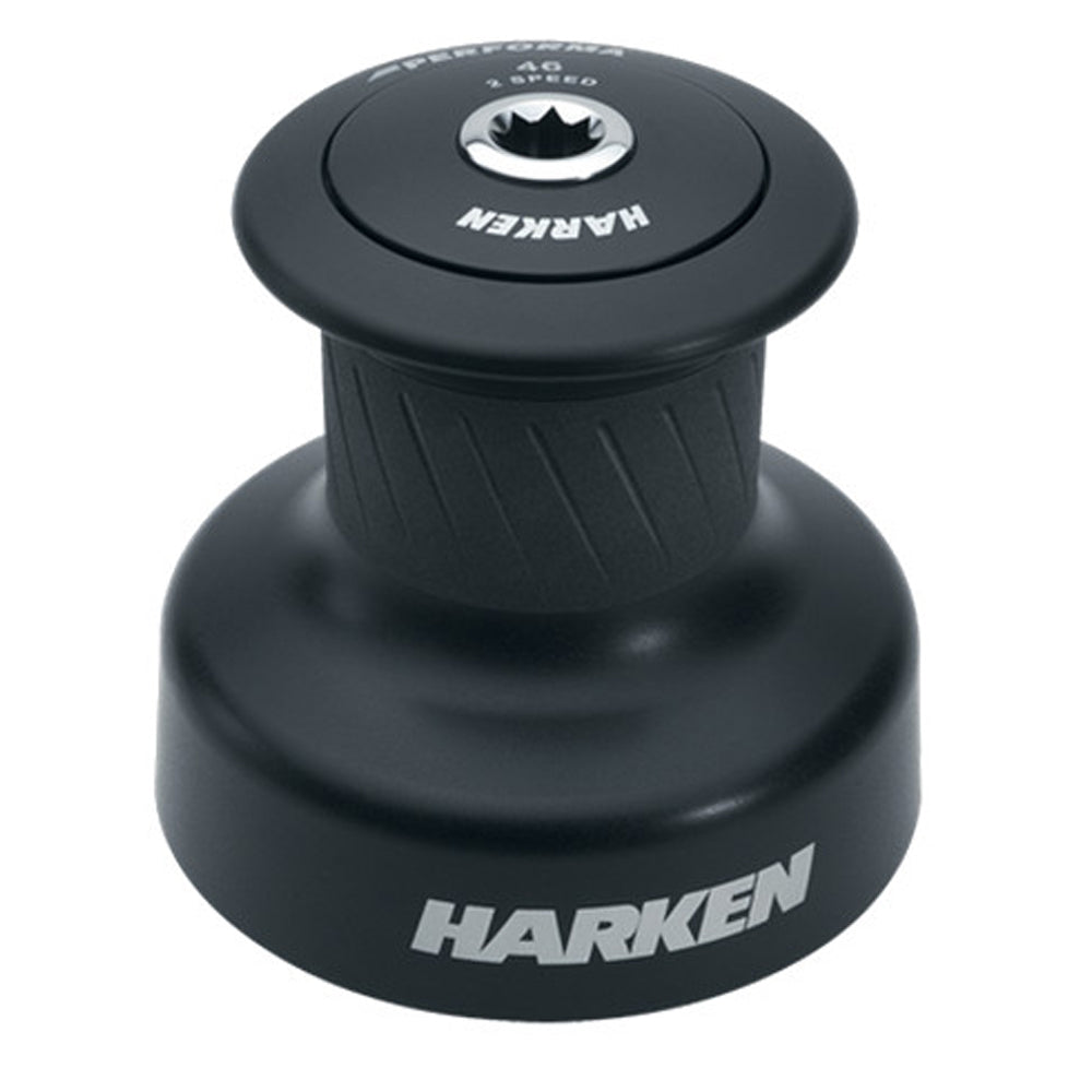 Harken Plain Top Winch Performa Size 40 - Aluminum Black / Two Speed