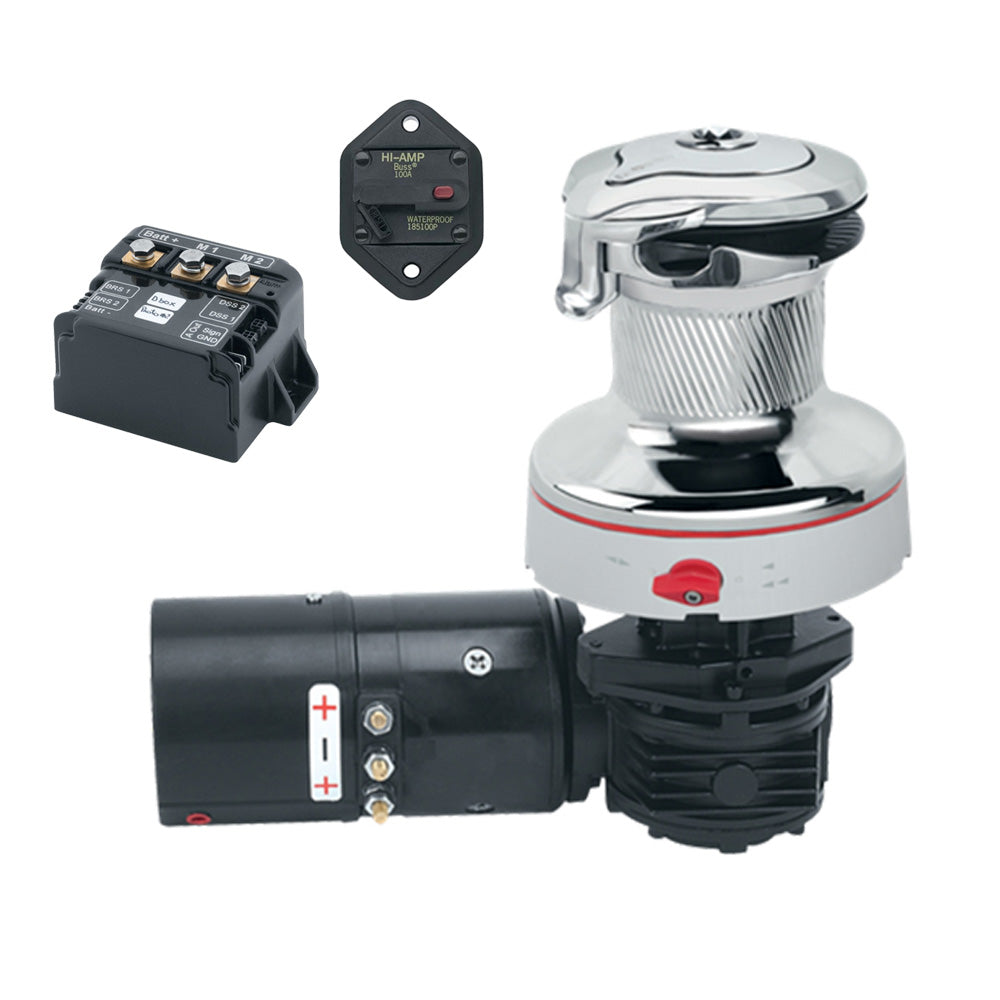 Harken Electric Winch Rewind Size 40 - 12V / Chrome All / Two Speed Winch / Left Mount