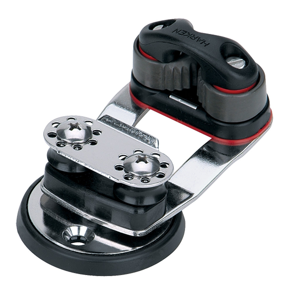 Harken Swivel Cam Cleat - Base (Micro) w/ Cam-Matic 468 & Sheaves: 5/8 in (16 mm) - Line: 3/32 to 1/4 in (2 to 6 mm) - 46 mm Height
