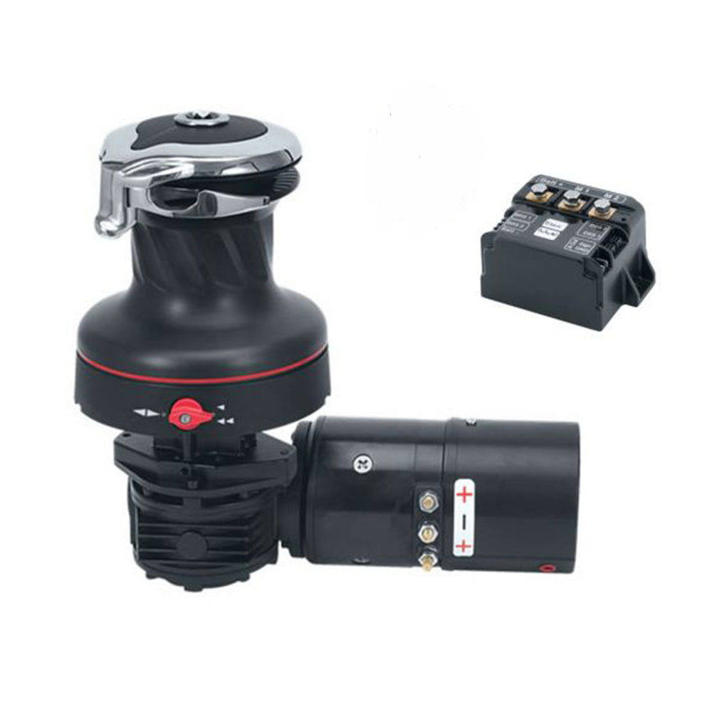 Harken Electric Winch Rewind Size 46 - 12V / Aluminum Black / Two Speed Winch / Right Mount