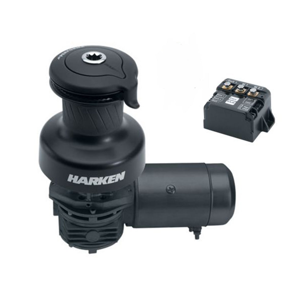 Harken Electric Winch Performa Size 60 - 24V / Aluminum Black / Two Speed Winch / Right Mount