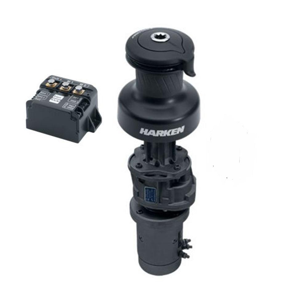 Harken Electric Winch Performa Size 60 - 24V / Aluminum Black / Three Speed Winch / Vertical Mount