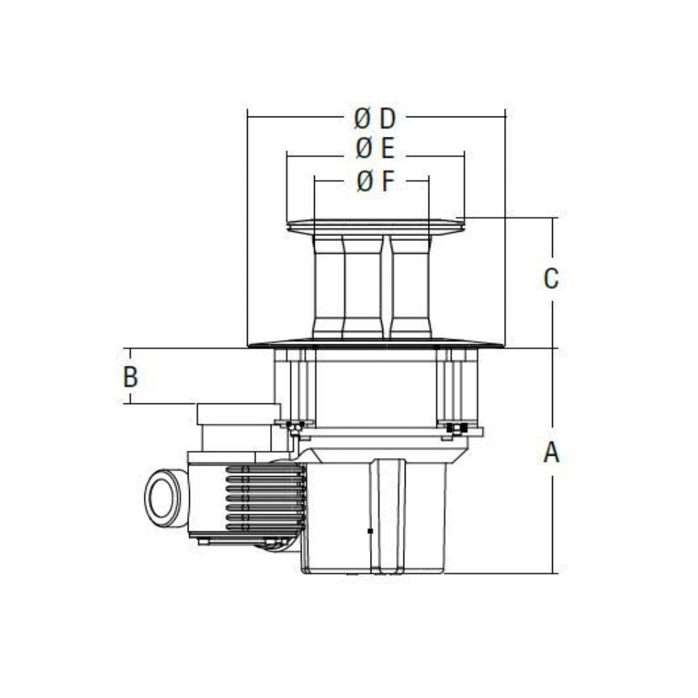 Harken Mooring Winch - CLR 1200 / Electric - 24V (Aluminum) - Right Mount