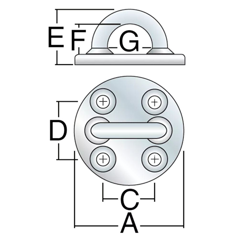Harken Padeye - Stainless Steel Round - Size: 3 47/64 in (95 mm) (629)