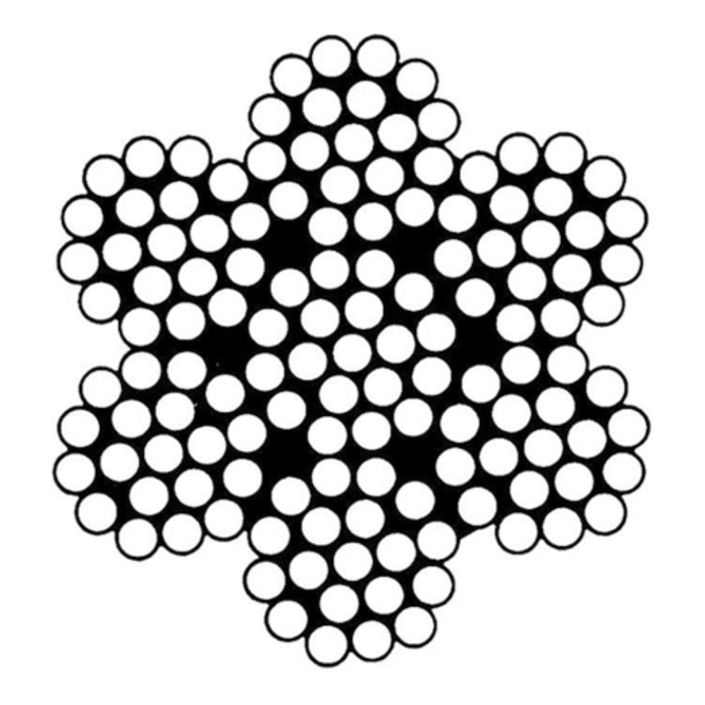 Hayn Wire Rope - Round Strand 7x19 (1/8") - Per Foot