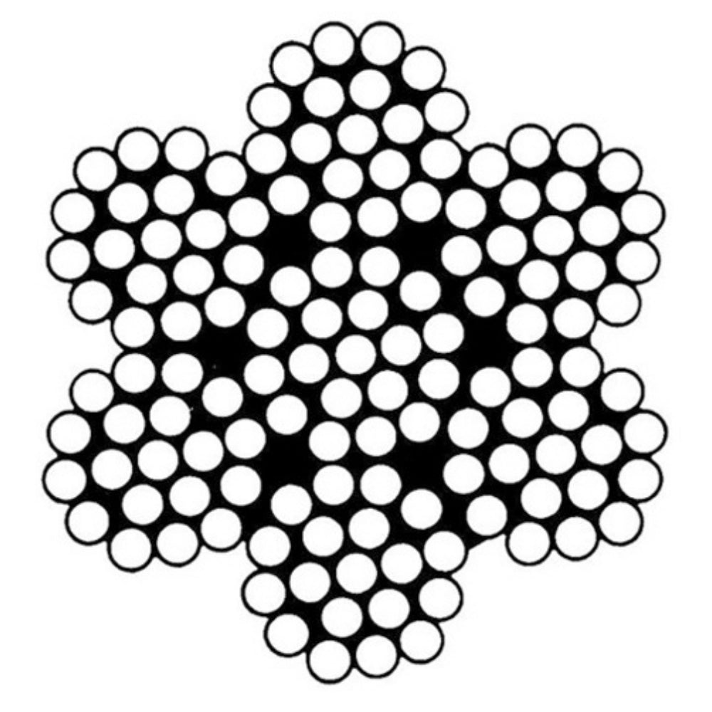 Hayn Wire Rope - Round Strand 7x19 - Dia: 5/32 in - Spool: 250.0 ft (76.2 m)