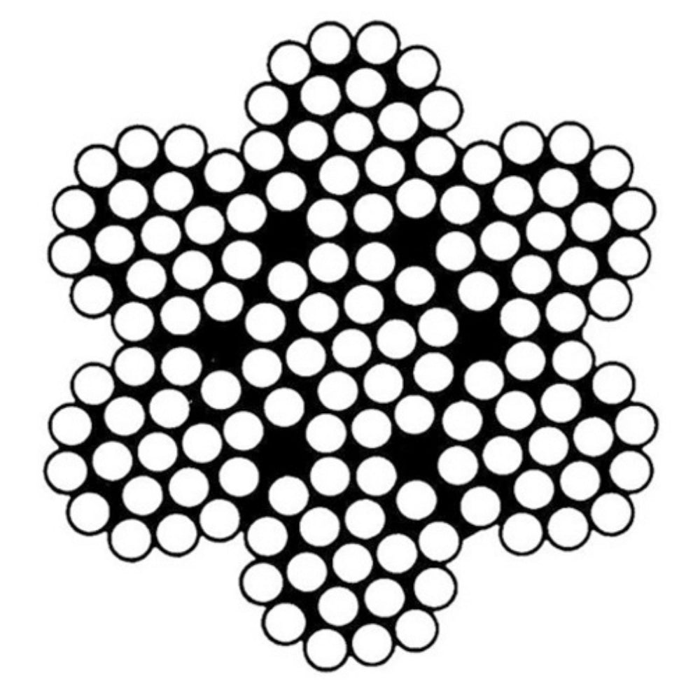 Hayn Wire Rope - Round Strand 7x19 - Dia: 3/8 in - Spool: 250.0 ft (76.2 m)