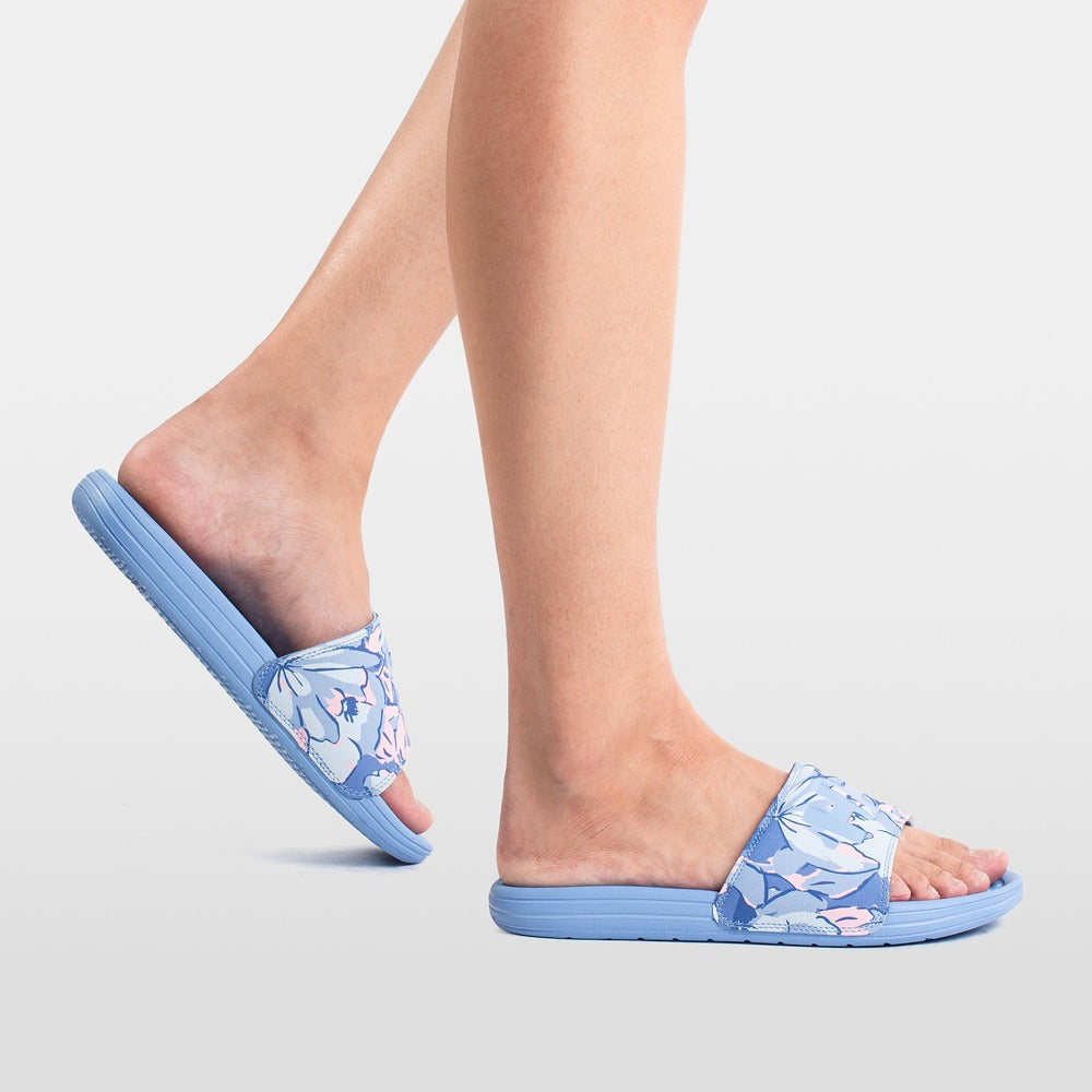 Helly Hansen Women's HH Easy On-Off Style Comfort Slide - Bright Blue Flora Aop
