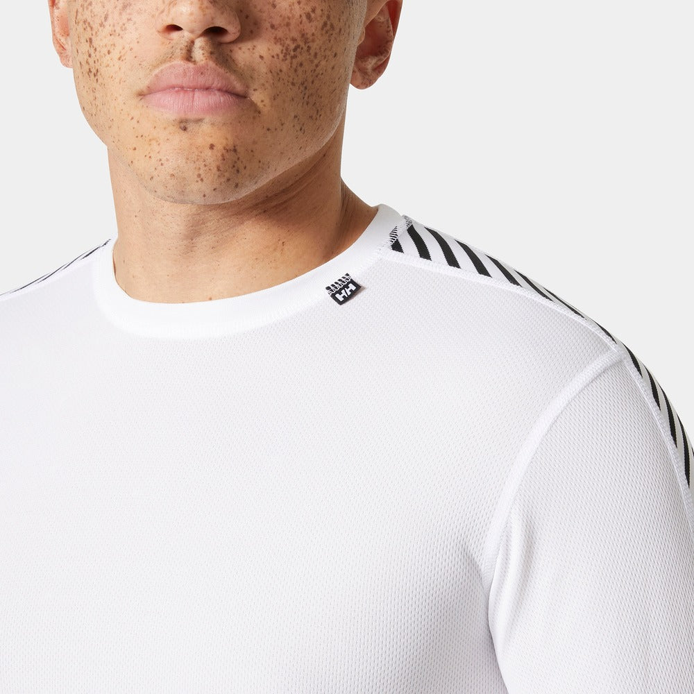 Helly Hansen Men's HH Lifa Stripe Crew Ski Base Layer - White